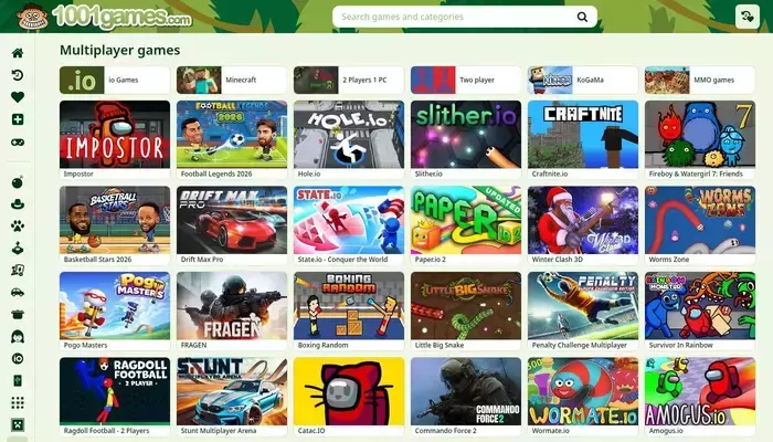 1001games.com homepage screenshot