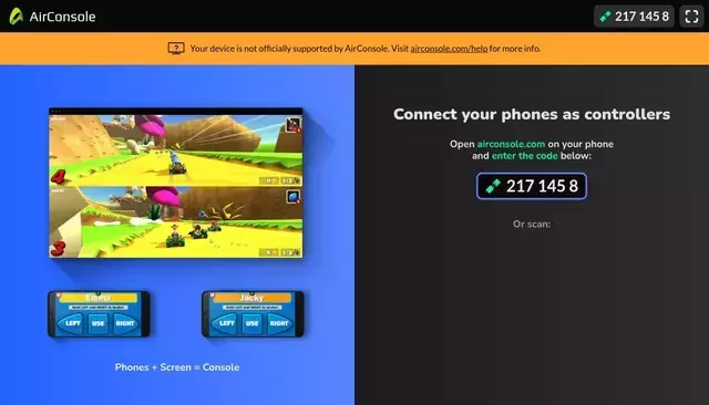 airconsole.com homepage screenshot