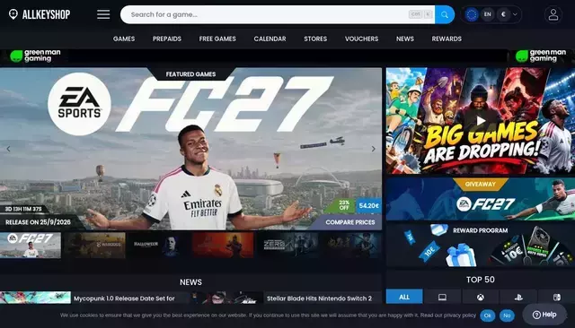 allkeyshop.com homepage screenshot