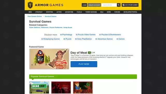 armorgames.com homepage screenshot
