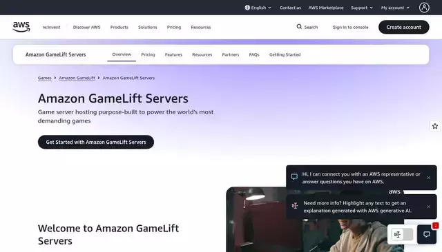 aws.amazon.com homepage screenshot