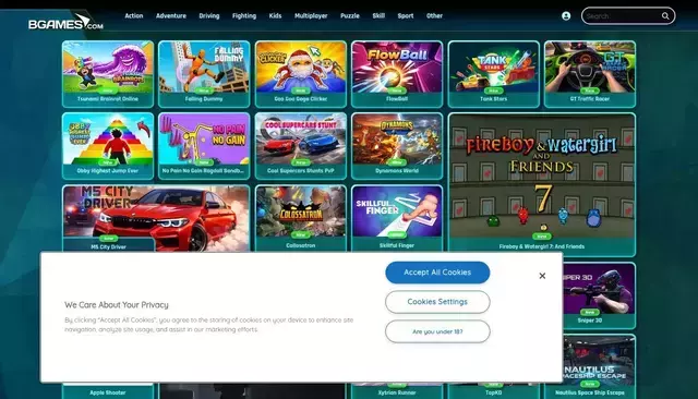bgames.com homepage screenshot