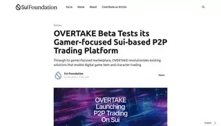 Sui OVERTAKE Beta Tests its Gamer-focused Sui-based P2P Trading Platform