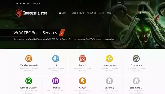 boosting.pro homepage screenshot