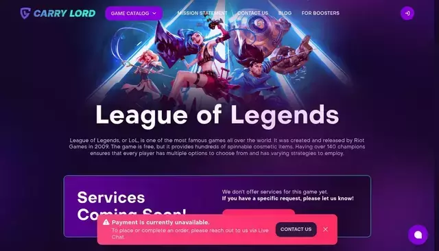 carrylord.com homepage screenshot
