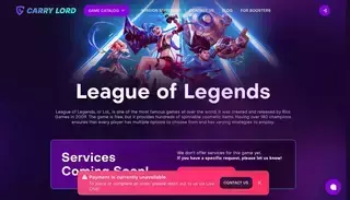 Carry Lord League of Legends Boosting - Rank, MMR & Champion Mastery | CarryLord