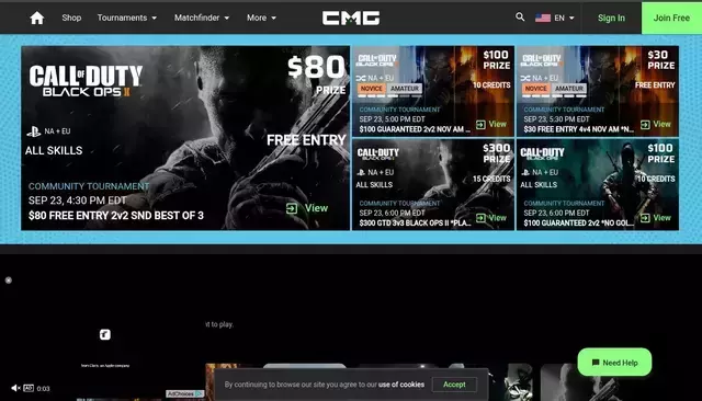 checkmategaming.com homepage screenshot