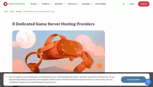 cherryservers.com homepage screenshot
