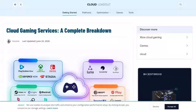 cloudloadout.com homepage screenshot