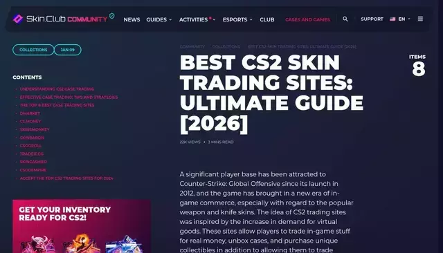 community.skin.club homepage screenshot