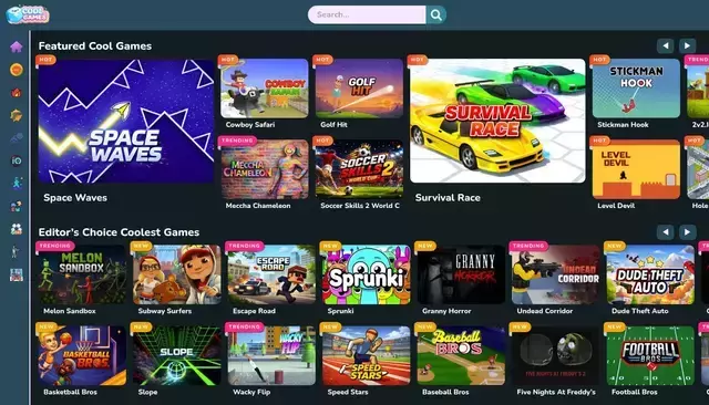 coolgamesfree.org homepage screenshot