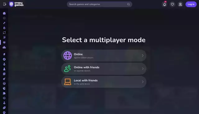crazygames.com homepage screenshot