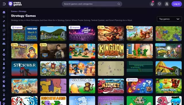 www.crazygames.com homepage screenshot