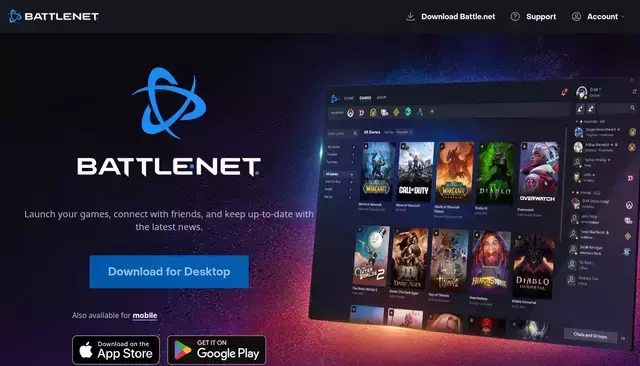 download.battle.net homepage screenshot