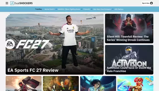 dualshockers.com homepage screenshot