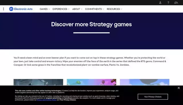 ea.com homepage screenshot