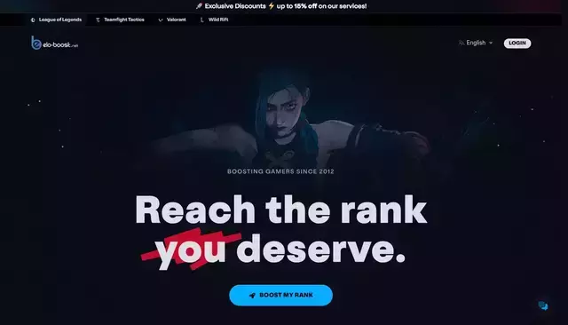 elo-boost.net homepage screenshot