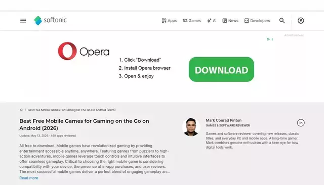 en.softonic.com homepage screenshot