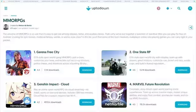 en.uptodown.com homepage screenshot