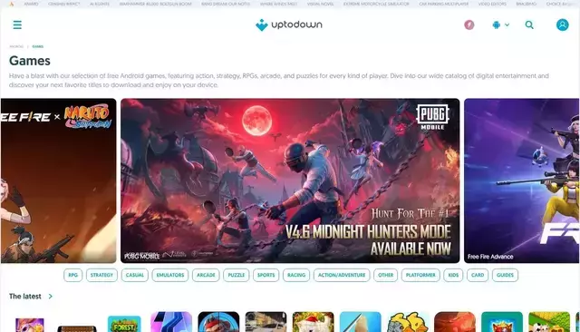 en.uptodown.com homepage screenshot