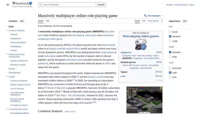 en.wikipedia.org homepage screenshot