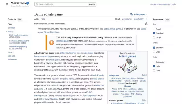 en.wikipedia.org homepage screenshot
