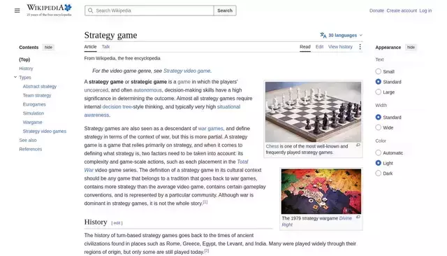 en.wikipedia.org homepage screenshot