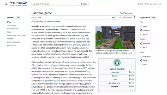 en.wikipedia.org homepage screenshot