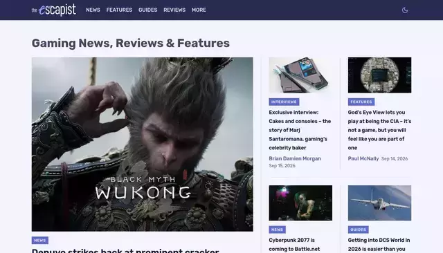escapistmagazine.com homepage screenshot