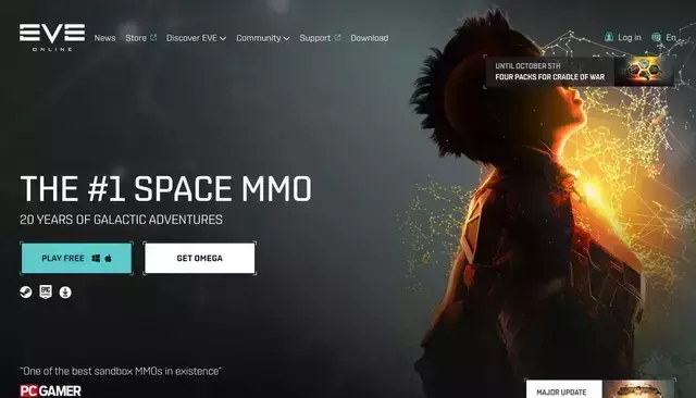 eveonline.com homepage screenshot