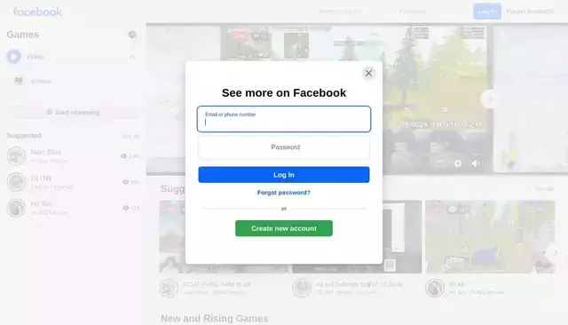 facebook.com homepage screenshot