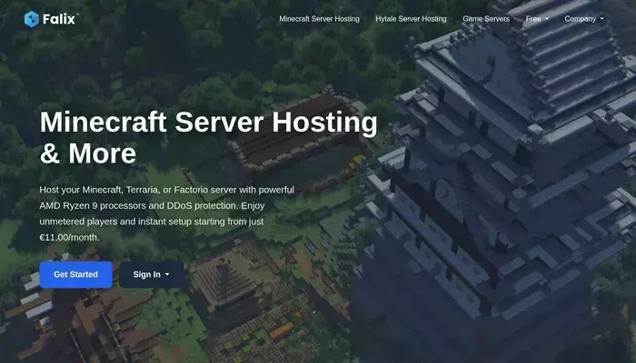 falixnodes.net homepage screenshot