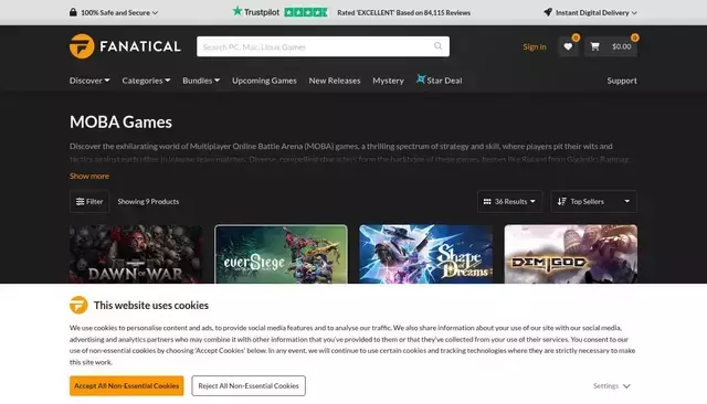fanatical.com homepage screenshot