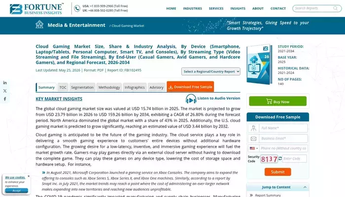 fortunebusinessinsights.com homepage screenshot