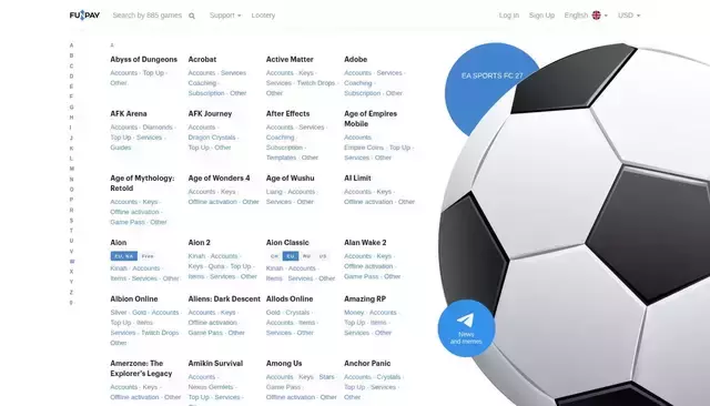 funpay.com homepage screenshot