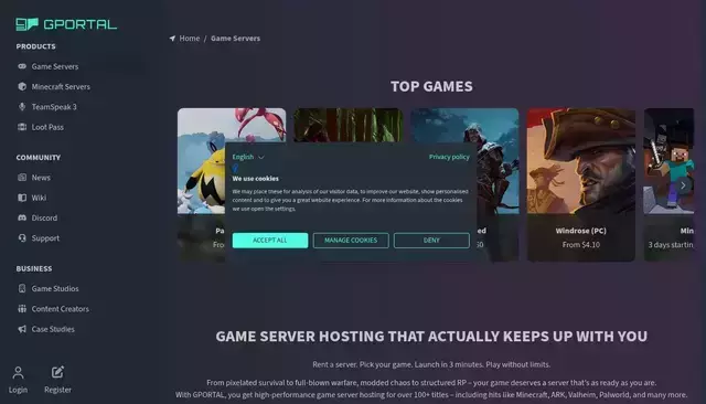 g-portal.com homepage screenshot