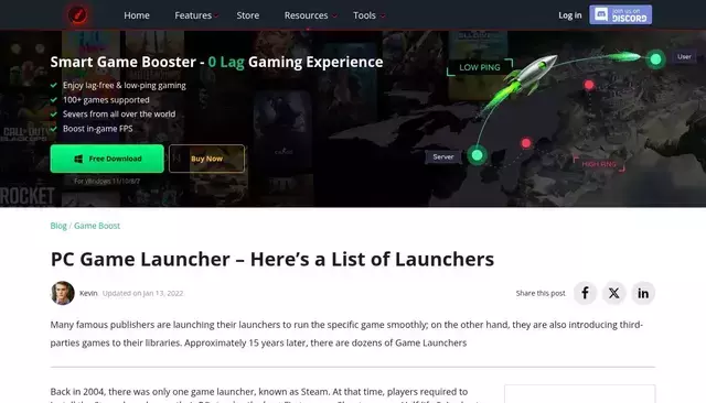 gamebooster.itopvpn.com homepage screenshot