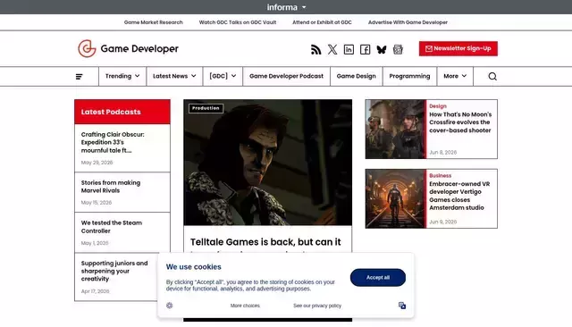 gamedeveloper.com homepage screenshot