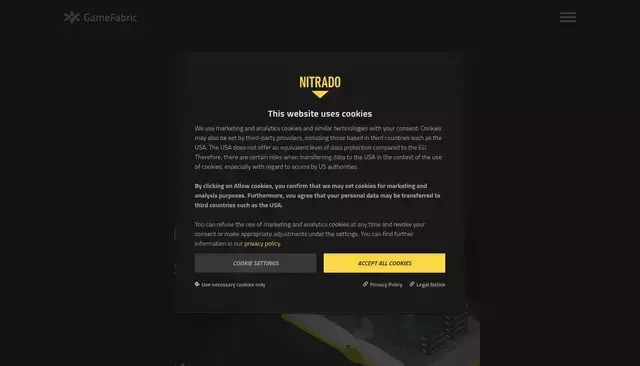 gamefabric.com homepage screenshot