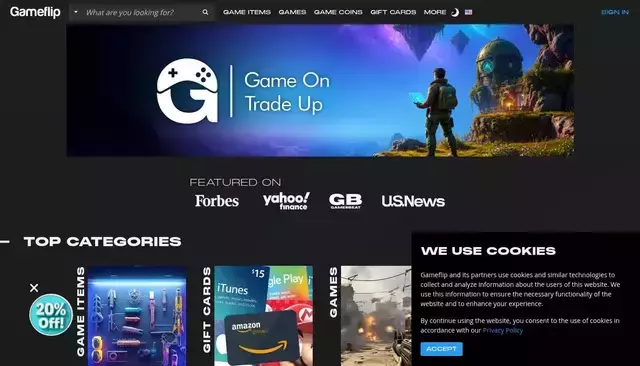 gameflip.com homepage screenshot