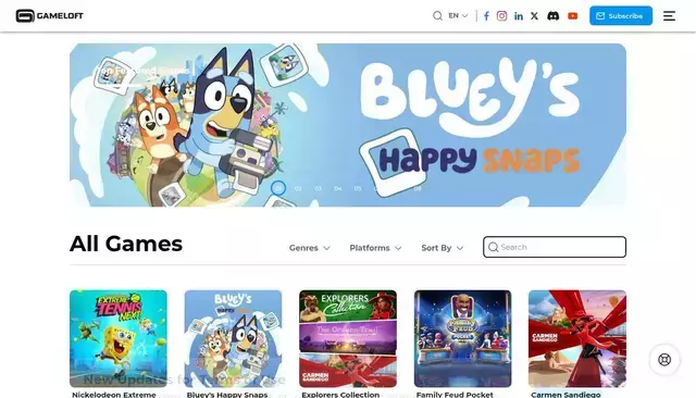gameloft.com homepage screenshot