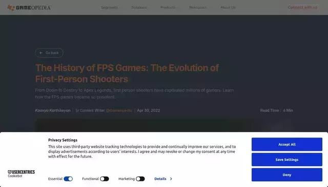 gameopedia.com homepage screenshot