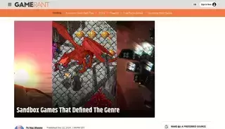 Game Rant Sandbox Games That Defined The Genre