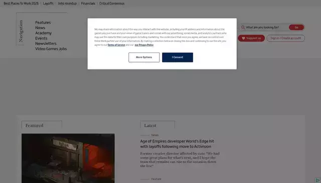 www.gamesindustry.biz homepage screenshot