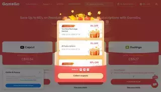 Gams Go GamsGo — Save Up to 85% on AI, Streaming & Gaming Subscriptions