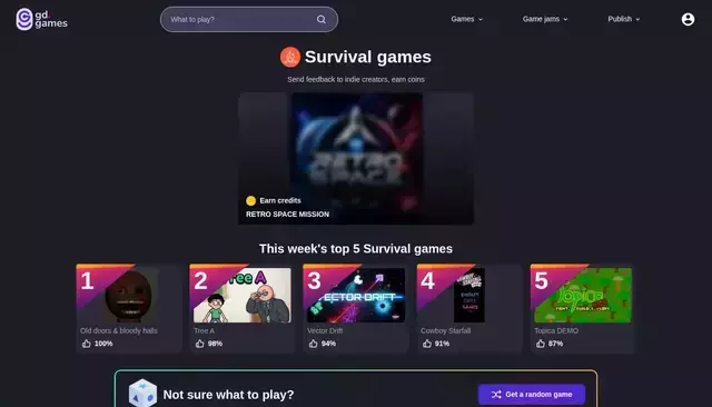gd.games homepage screenshot