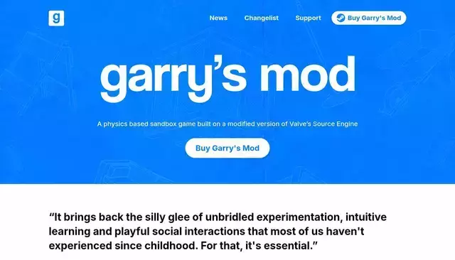 gmod.facepunch.com homepage screenshot