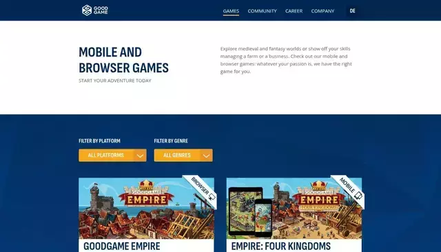 goodgamestudios.com homepage screenshot