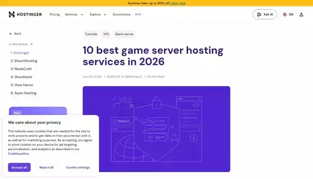 hostinger.com homepage screenshot