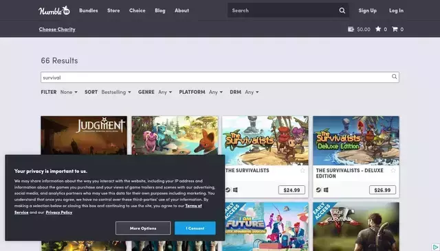 humblebundle.com homepage screenshot